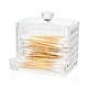 Cotton Swab box w/bamboo lid